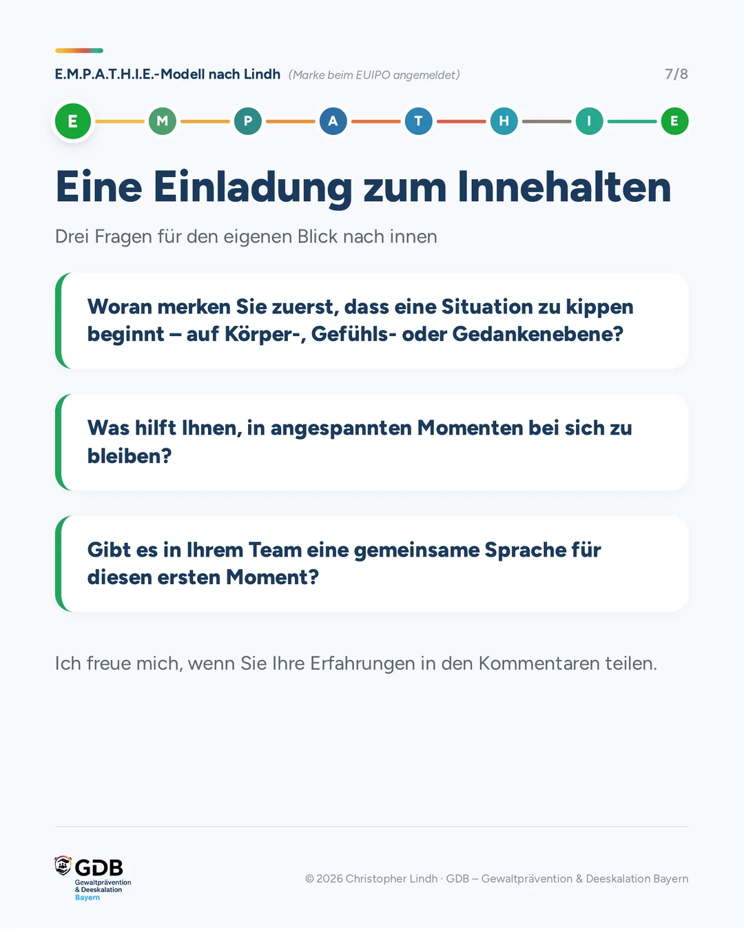 Eine Einladung zum Innehalten: drei Fragen für den eigenen Blick nach innen