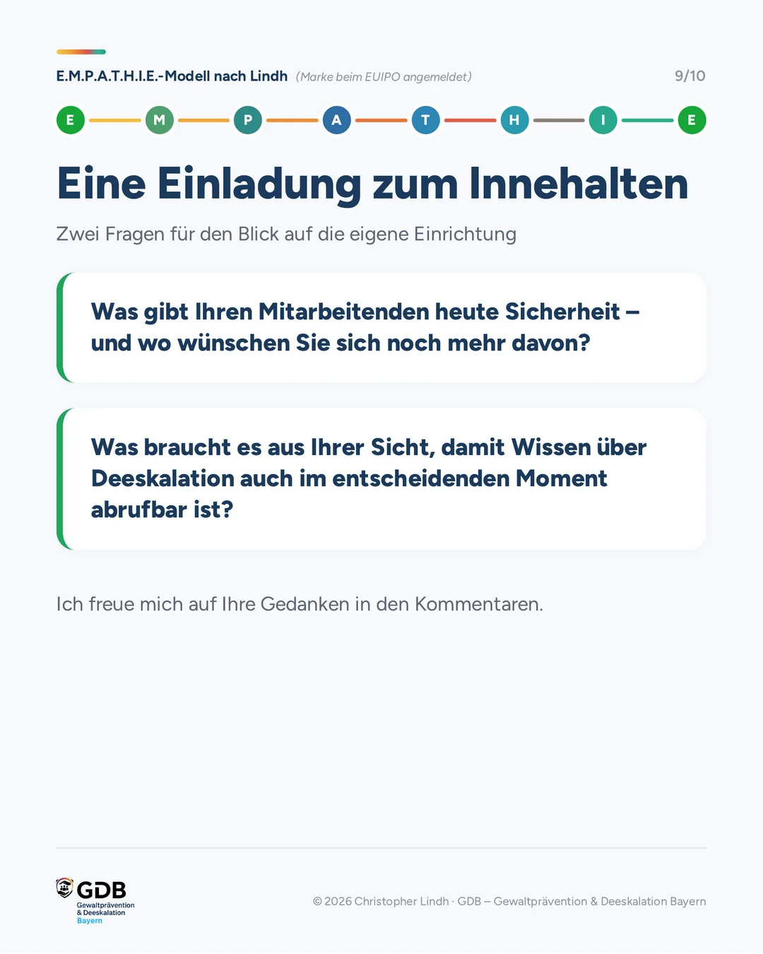 Eine Einladung zum Innehalten: zwei Reflexionsfragen für die eigene Einrichtung